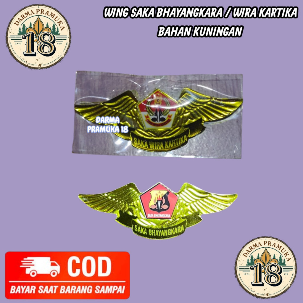 Wing Saka Bahayangkara / Wing Saka Wira Kartika Kuningan Lapis Resin