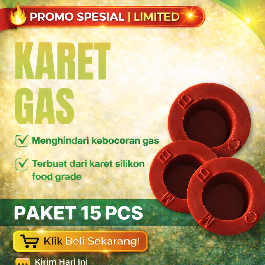 15 PCS - Karet Gas Pengaman Seal Tabung Gas Elpiji 2KG 3KG karet pengaman gas merah SNI original