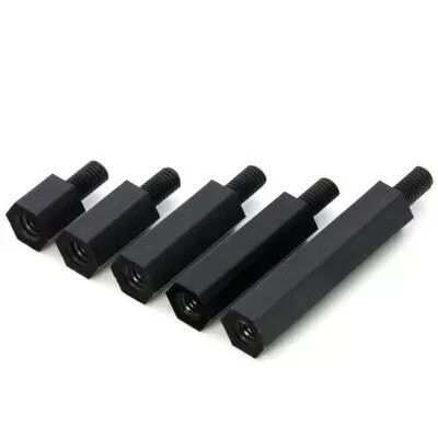 Black Nylon Spacer M3x5+6 Screw plastik M3 pilar 5mm PCB baud standoff