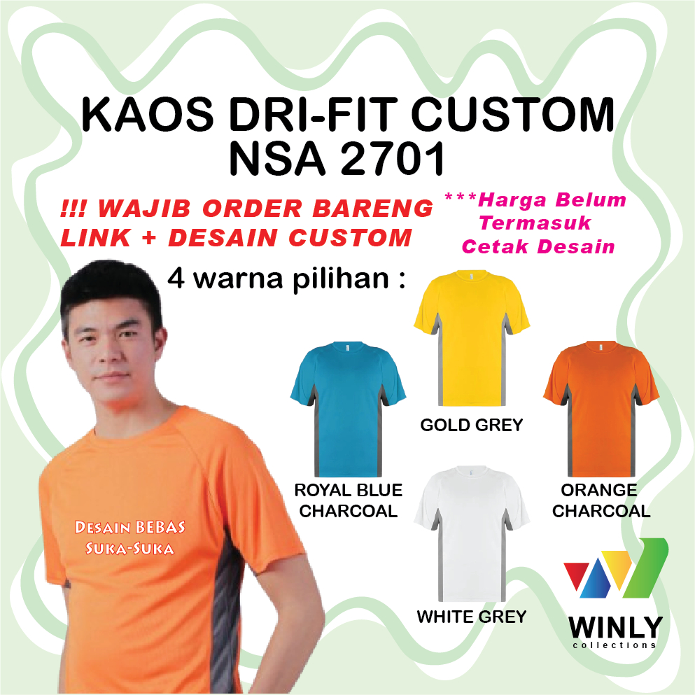 CUSTOM KAOS SPORT 2701 RI-FIT NSA PRINT DESIGN SUKA SUKA OLAHRAGA - S - 3XL DEWASA BIG SIZE JUMBO CU