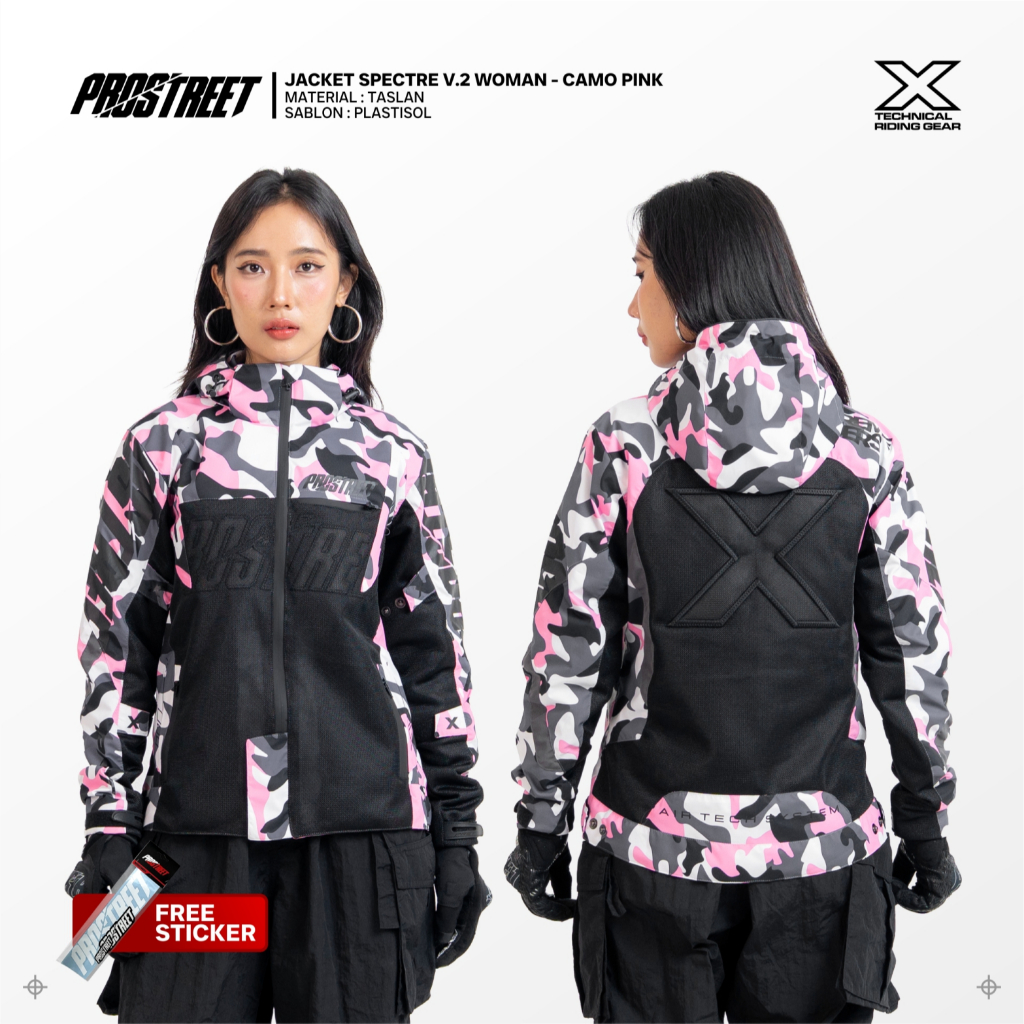 Jaket Prostreet Woman Spectre Air Tech System V.2 Camo Pink