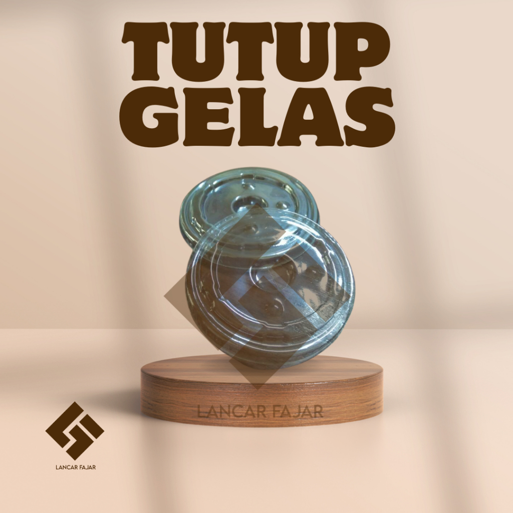 [50 biji] Tutup Gelas Datar oz Isi 50pcs / Dome Lid Tutup Gelas Cup Cembung Polos Kembang 12oz 14oz 