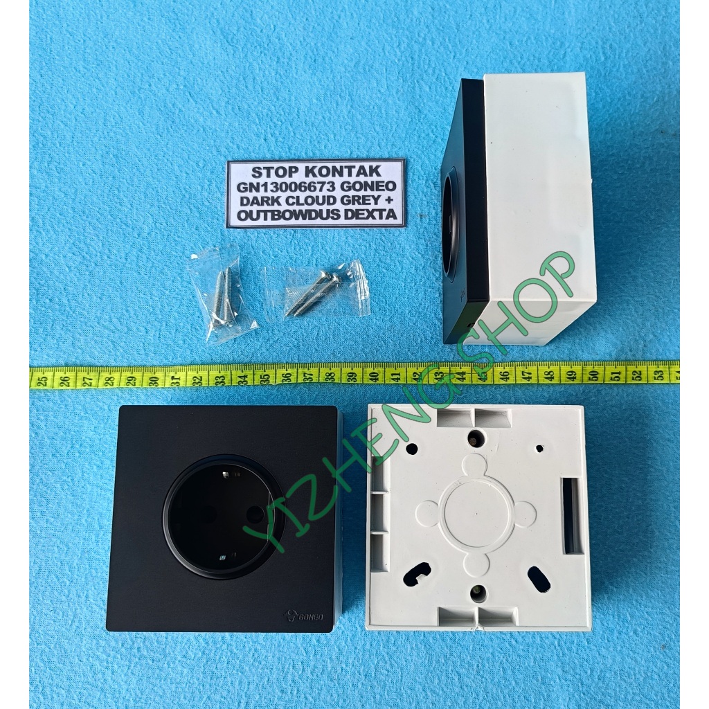 SAKLAR,STOP KONTAK DARK CLOUD GREY GONEO + OUTBOWDUS DEXTA