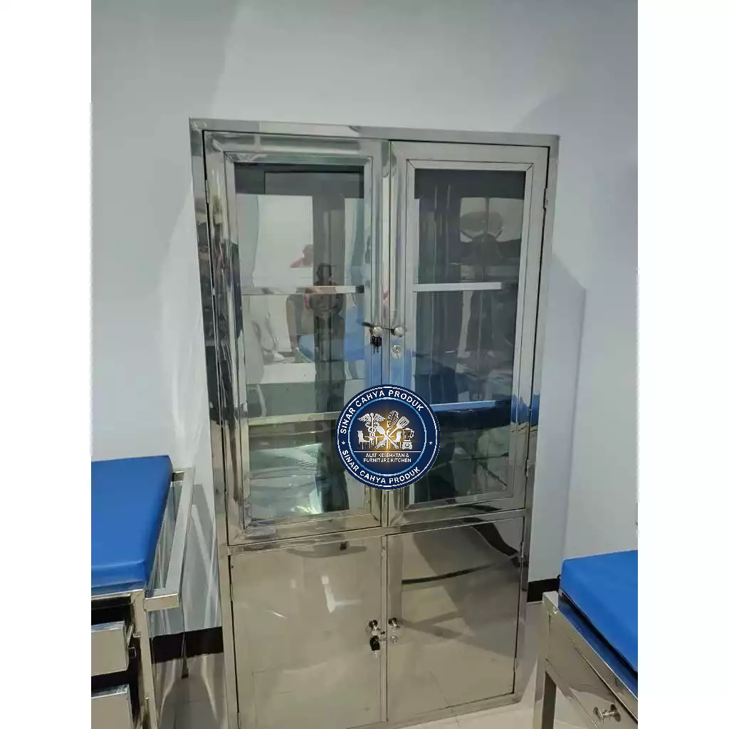 Lemari obat 2 pintu stainless / Lemari obat stainless / Lemari obat 2 pintu / Lemari obat