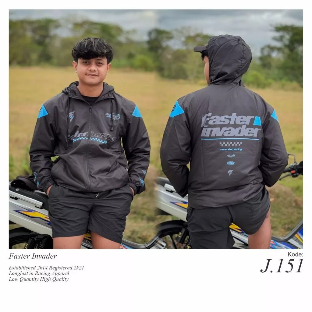 Jaket windbreak printing faster invader