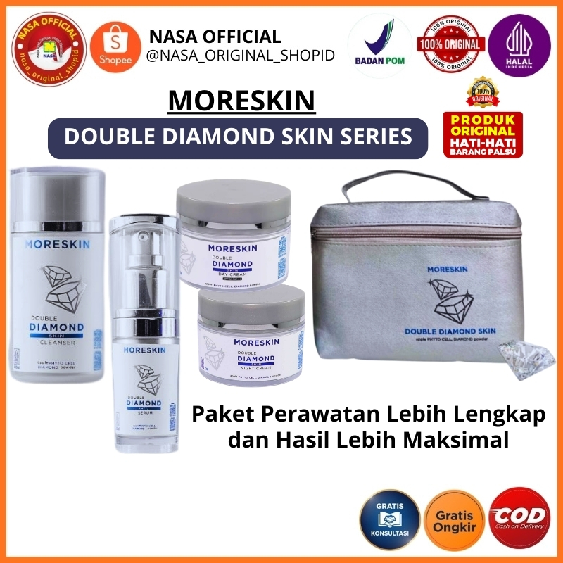 Moreskin Double Diamond Skin Series NASA – Paket Cream Siang Malam + Serum Glowing