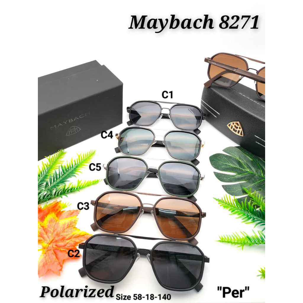 TWO_ONE.ID | New Sunglasses Fashion Maybach 8271 Lensa Polarised Kacamata Hitam Anti UV400+ Anti Sil