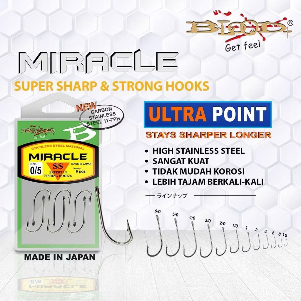 mata kail pancing baja blood miracle panjang tebal