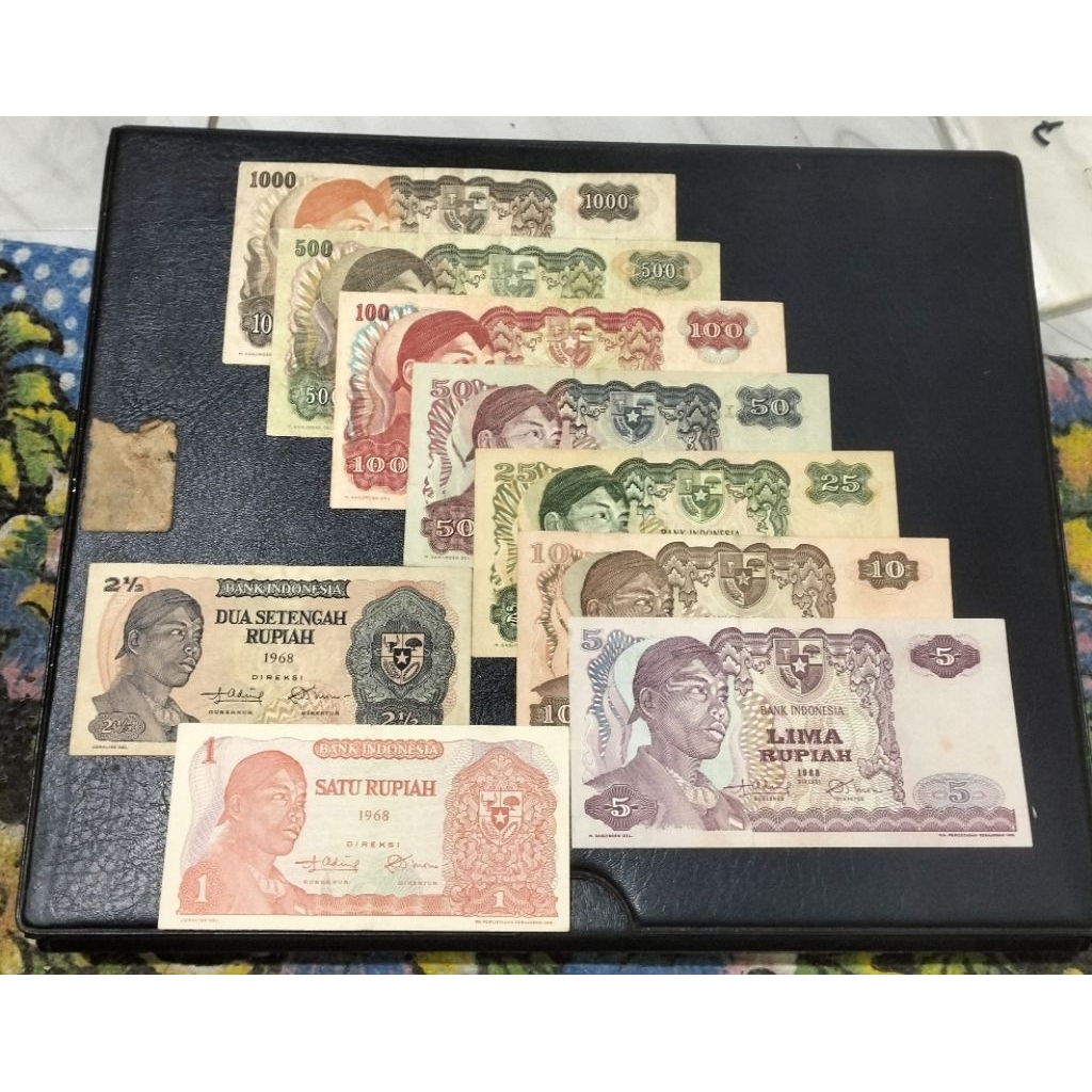 Uang Kuno jendral Sudirman th 1968 set mini 1rp sampai 1000rp