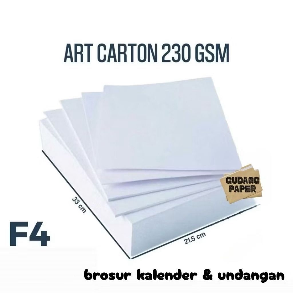 Art Carton 230 gsm F4 isi 100 Lembar / Kertas Art Carton 230 Gsm F4