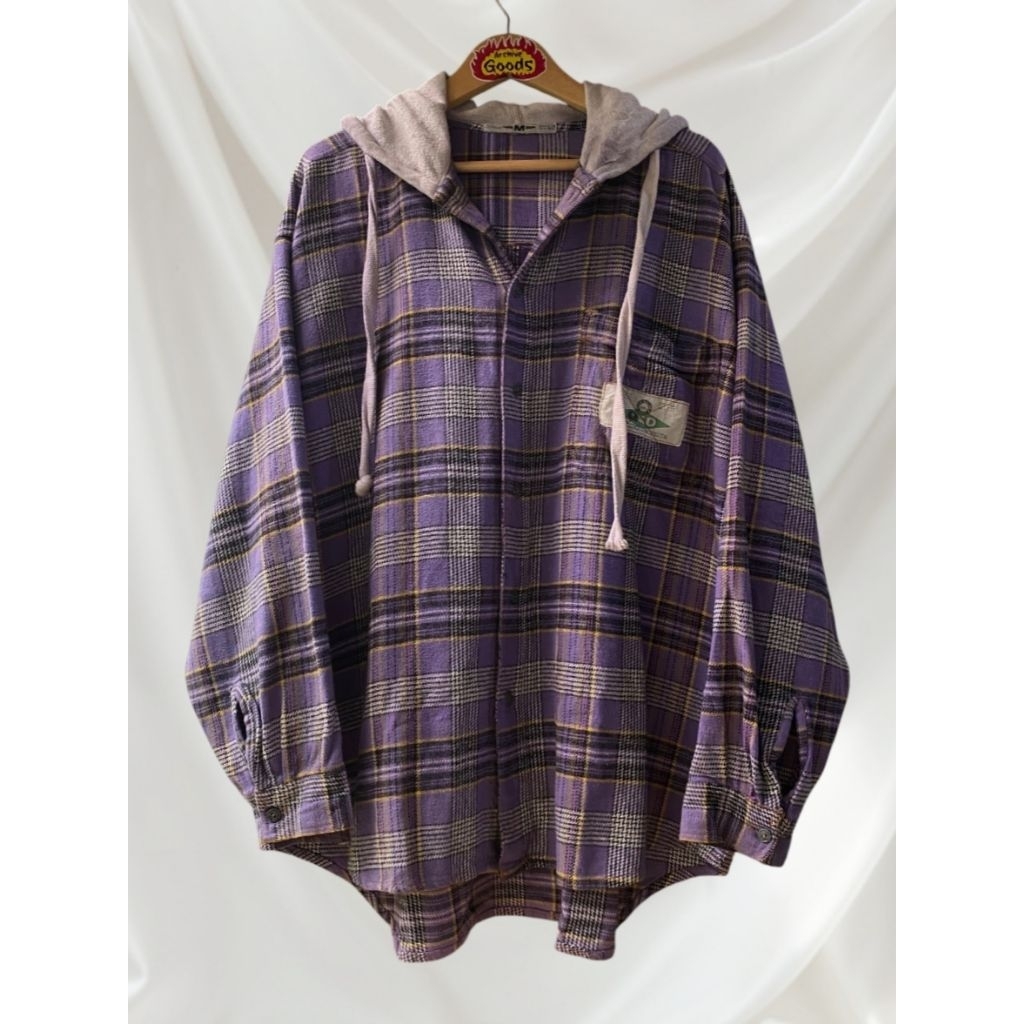 Vintage 90's 80's Quiksilver Flannel Hoodie Shirt Surf