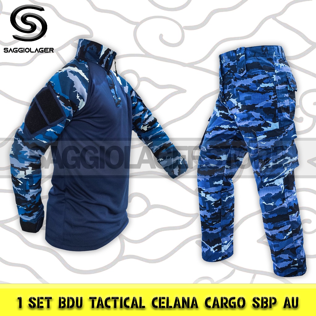 Setelan Tactical Outdoor TNI AU SBP Army - Baju BDU Combat dan Celana PDL Cargo Loreng TNI AU SBP