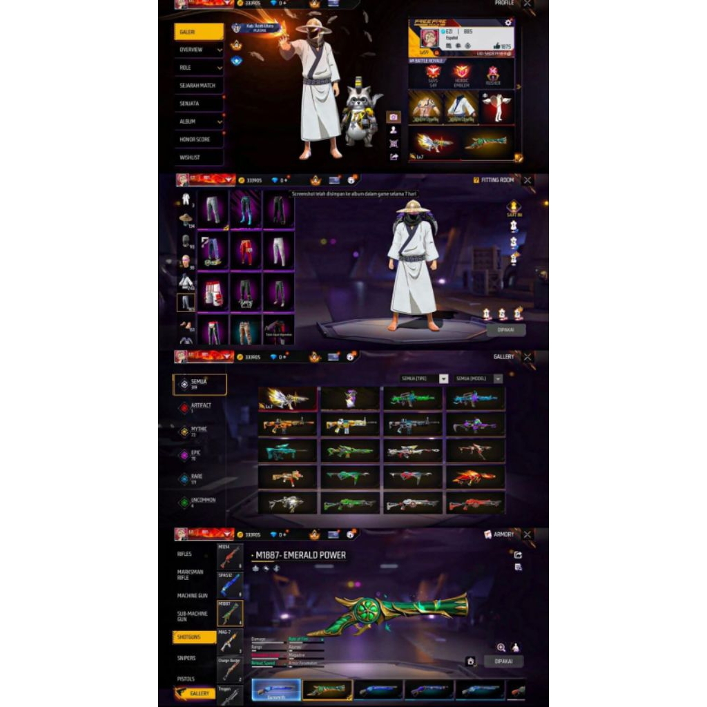 ASLI AKUN FF SULTAN DAN OLD AMANAH TERPERCAYA