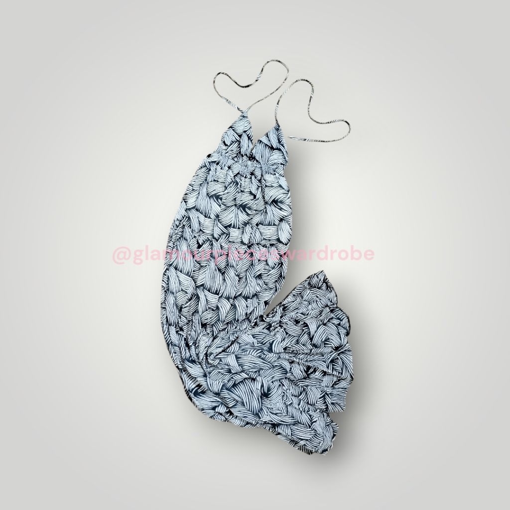 BLack Bamboo Halter Neck Long Dress Batik