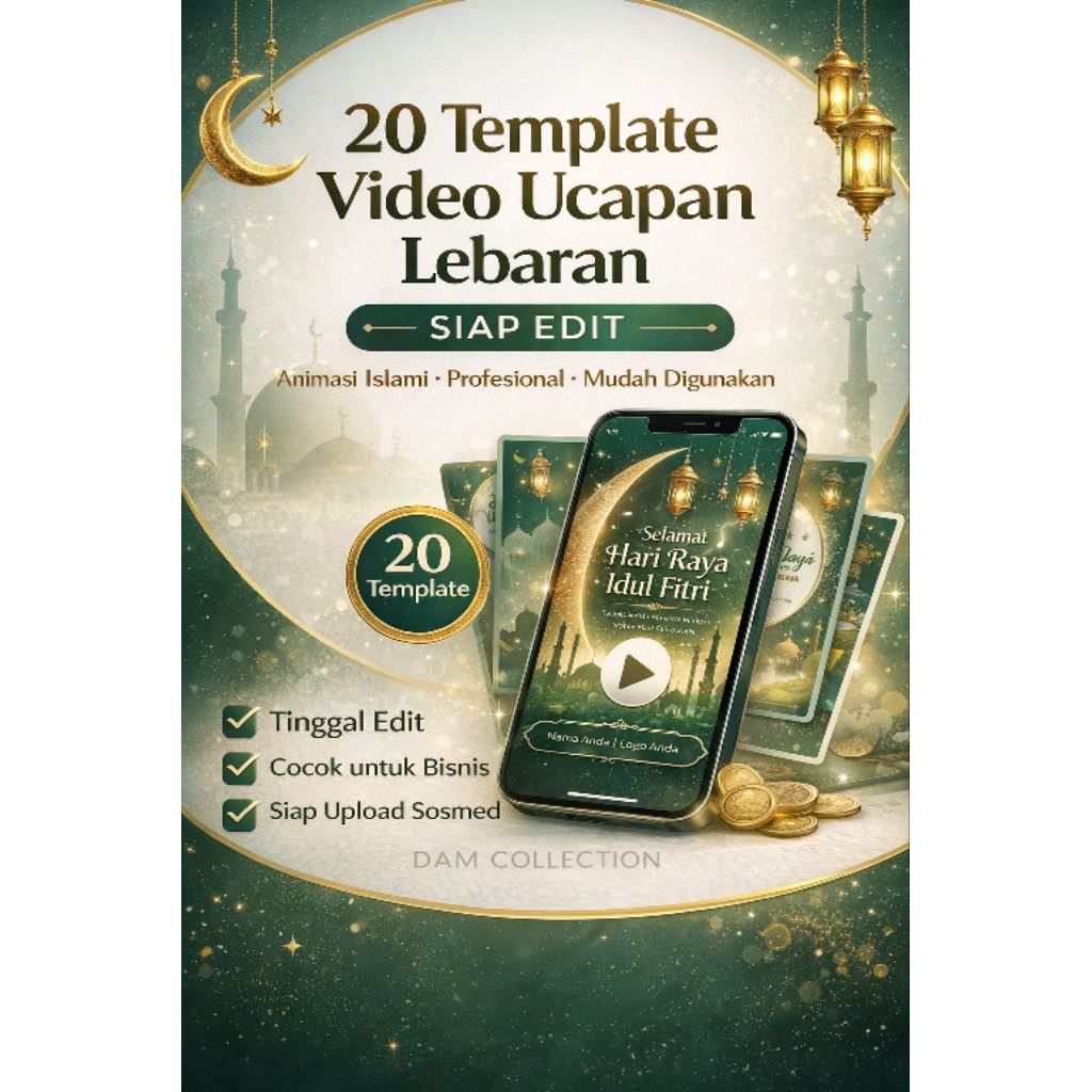 20 Template Video Ucapan Lebaran Idul Fitri Siap Edit – Video Animasi Islami untuk Bisnis & Sosmed