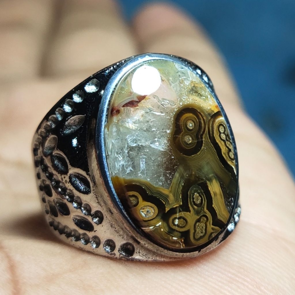 Batu Akik Motif Batik - Akik Motif Angka 8- Cincin Batu Akik