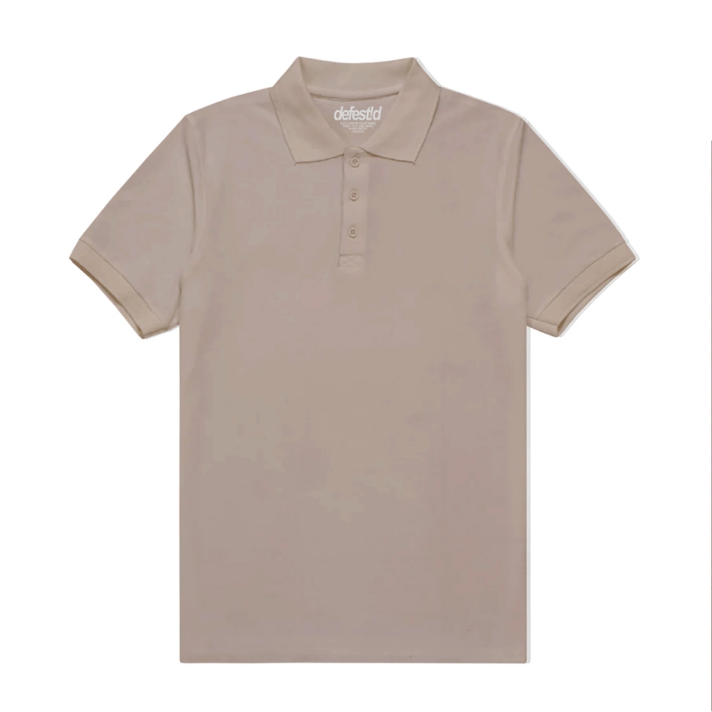 Defestid Polo Shirt Pria Pique Khaki Up To Big Size