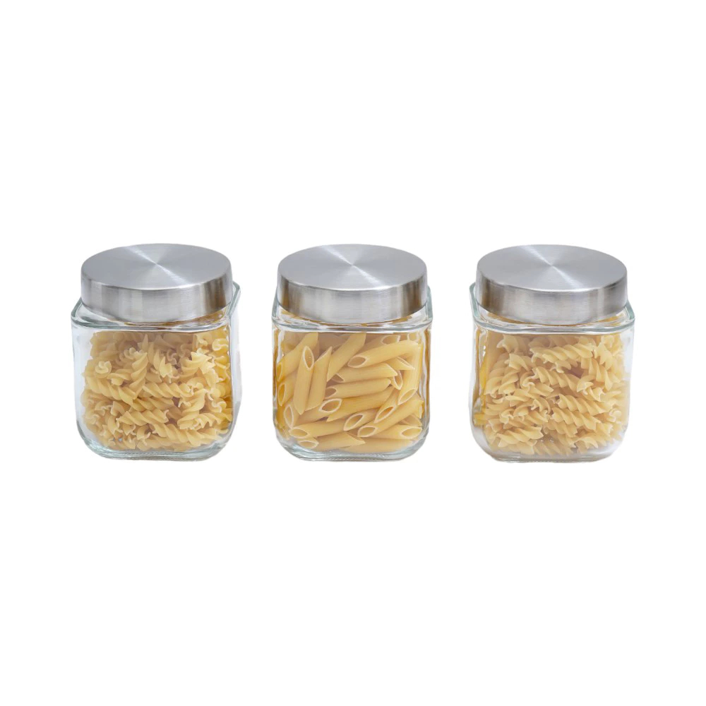 Informa Elemental Kitchen Set 3 pcs 550 ml Stoples Kaca Jar Tempat Simpan Snack