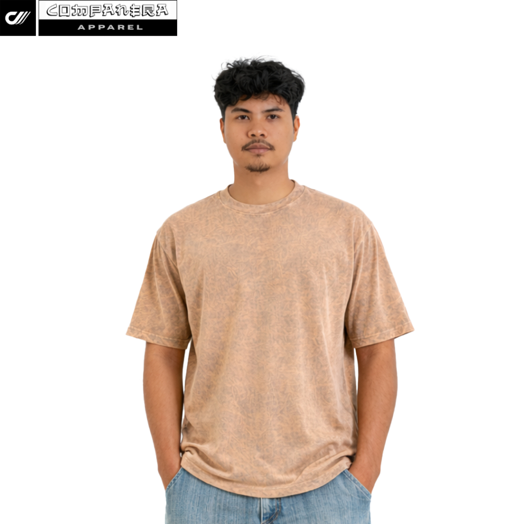 KAOS POLOS OVERSIZED BROWN WASHED TEES / STONEWASH / POLOS ACID WASH / COTTON COMBED 24S / LEMBUT AD
