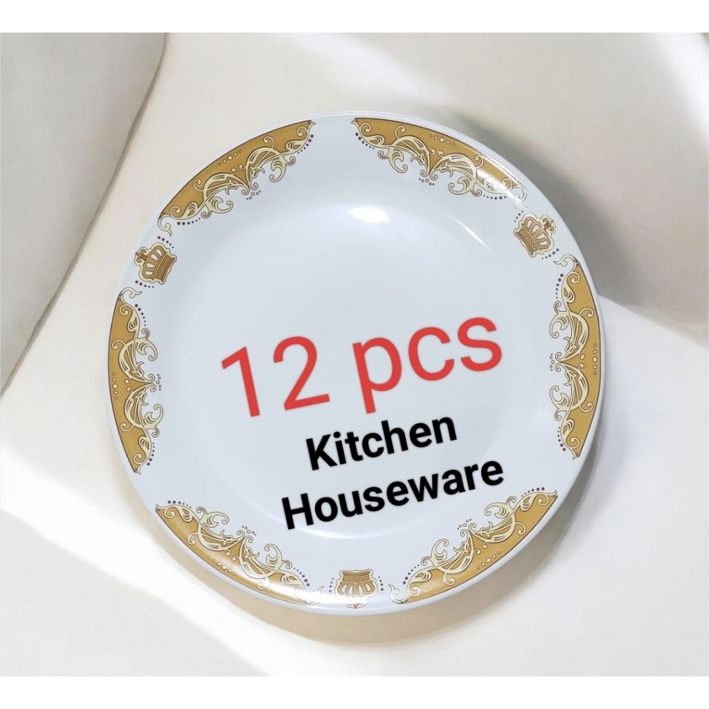 Piring Makan 10 inch Ceper Tatakan Kue Keramik Mahkota Sunbird 12 pcs