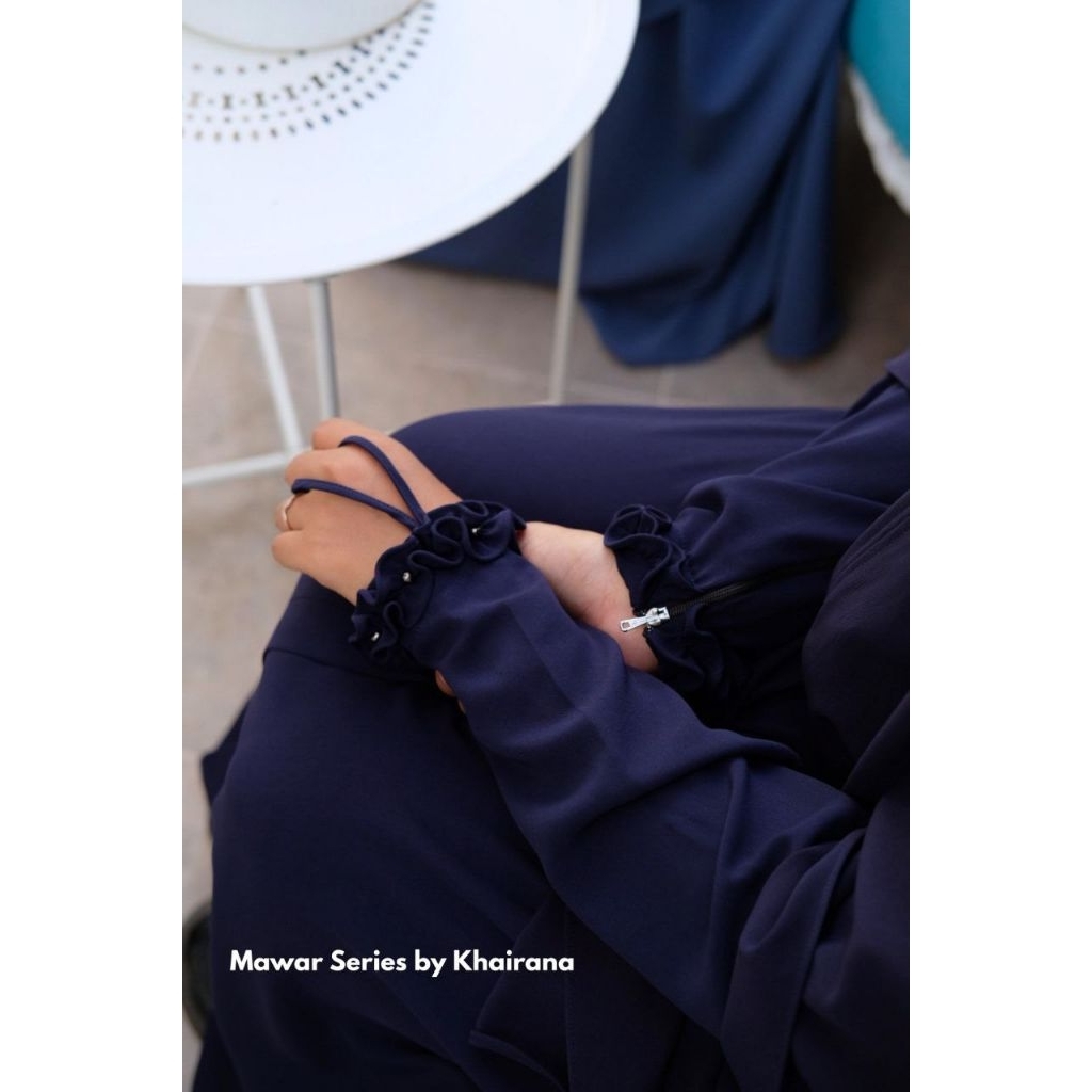 GAMIS MAWAR NAVY SIZE M khairana Muslim wear