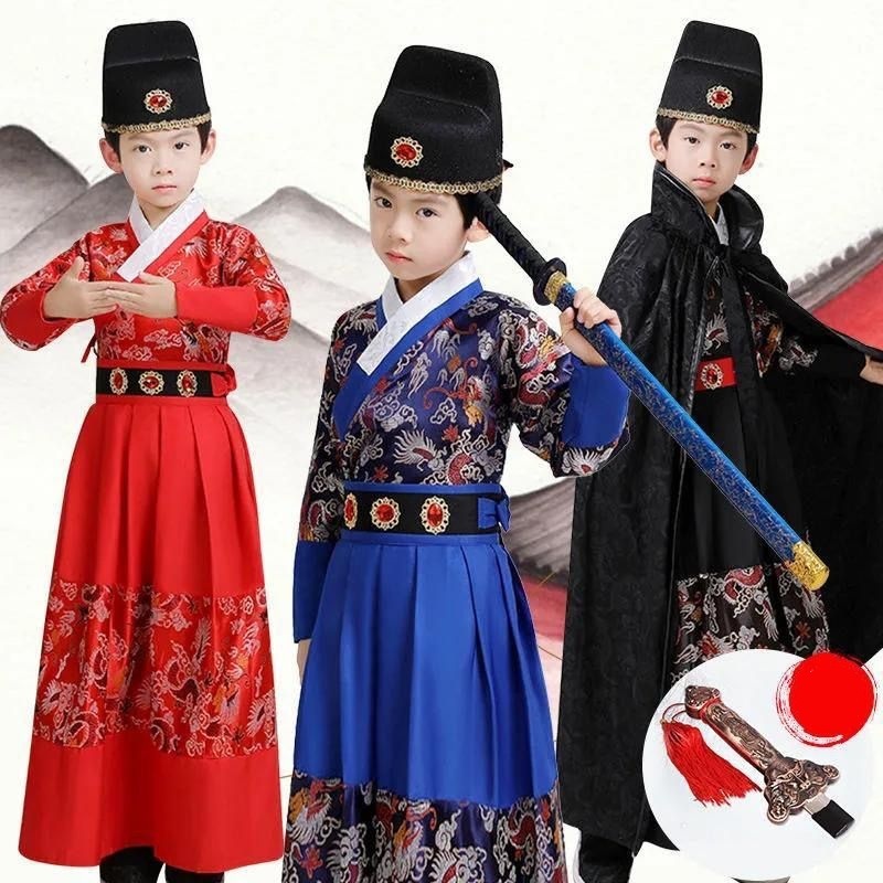 Setelan kostum Hanfu Anak Laki-Laki Perempuan Setelan Imlek Fashion Shoe Foto shoot