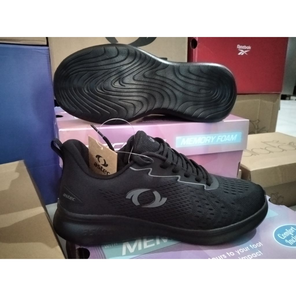sepatu hitam astec run size 39 murah