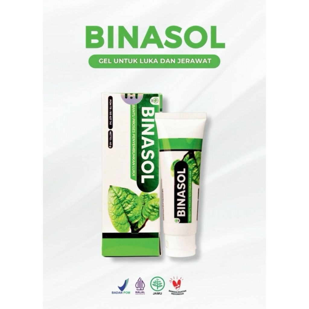 Binasol Gel Herbal 40 Gram - Akselerasi Penyembuhan, Antiinflamasi, Antimikroba