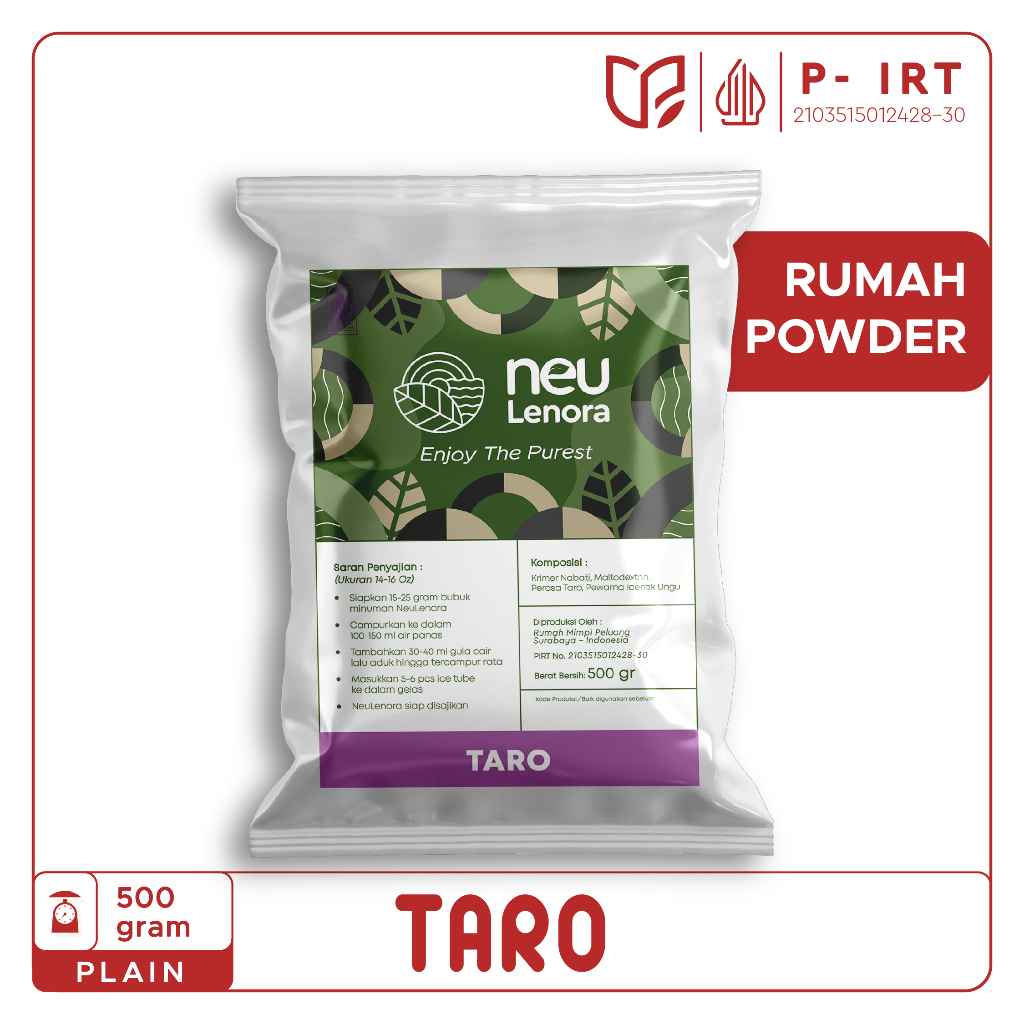 Neulenora Taro Powder 500gram Premium Plain