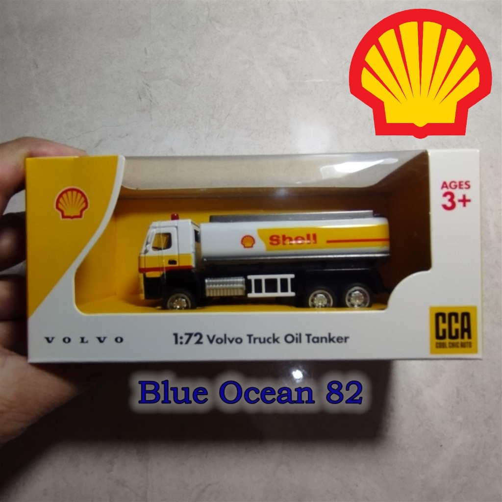Die-cast Metal CCA 1/72 - Truk Tangki Perusahaan Minyak Shell - Diecast Volvo Shell Fuel Truck Oil T