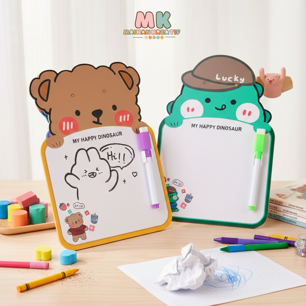 MK633 Papan Tulis Anak Free Spidol Bisa Dihapus Dan Tali Gantung /papan tulis anak bisa dihapus/ Pap