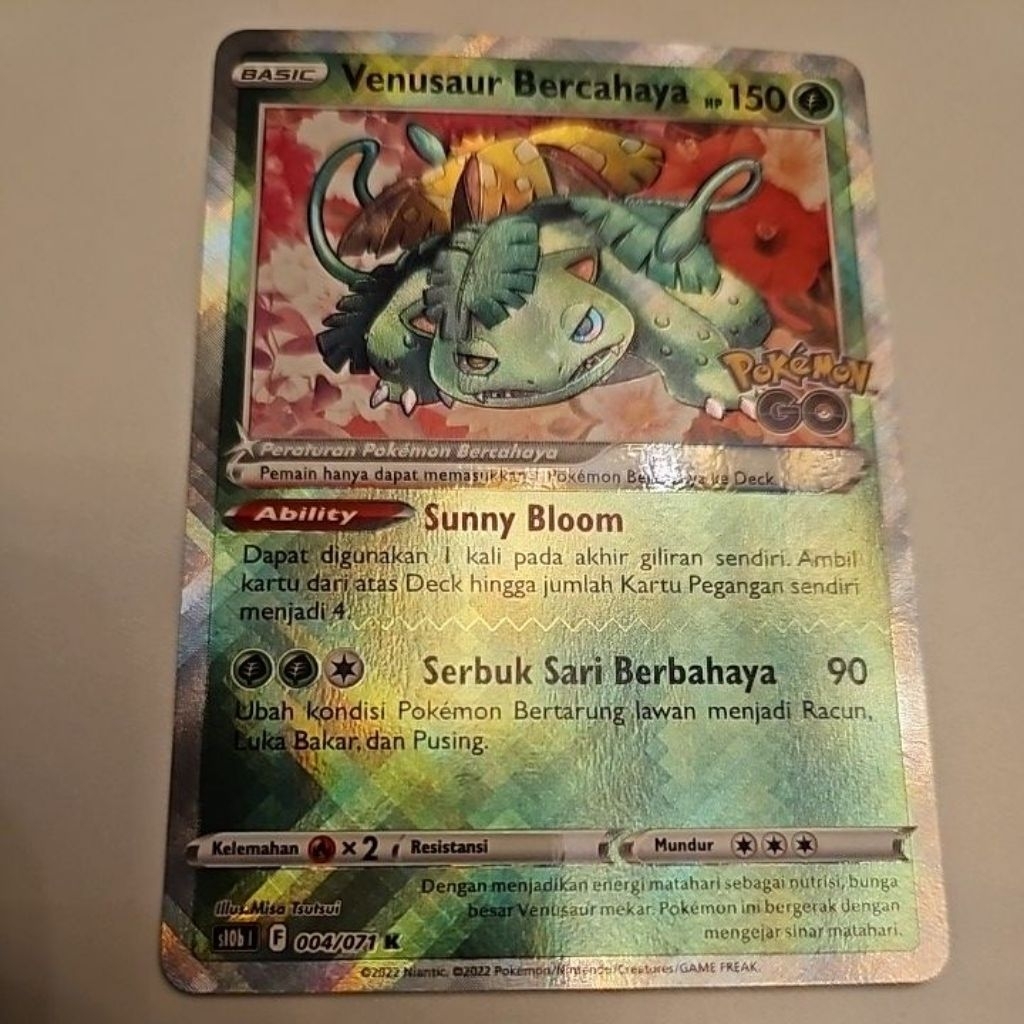 kartu Pokemon Go Venusaur Bercahaya