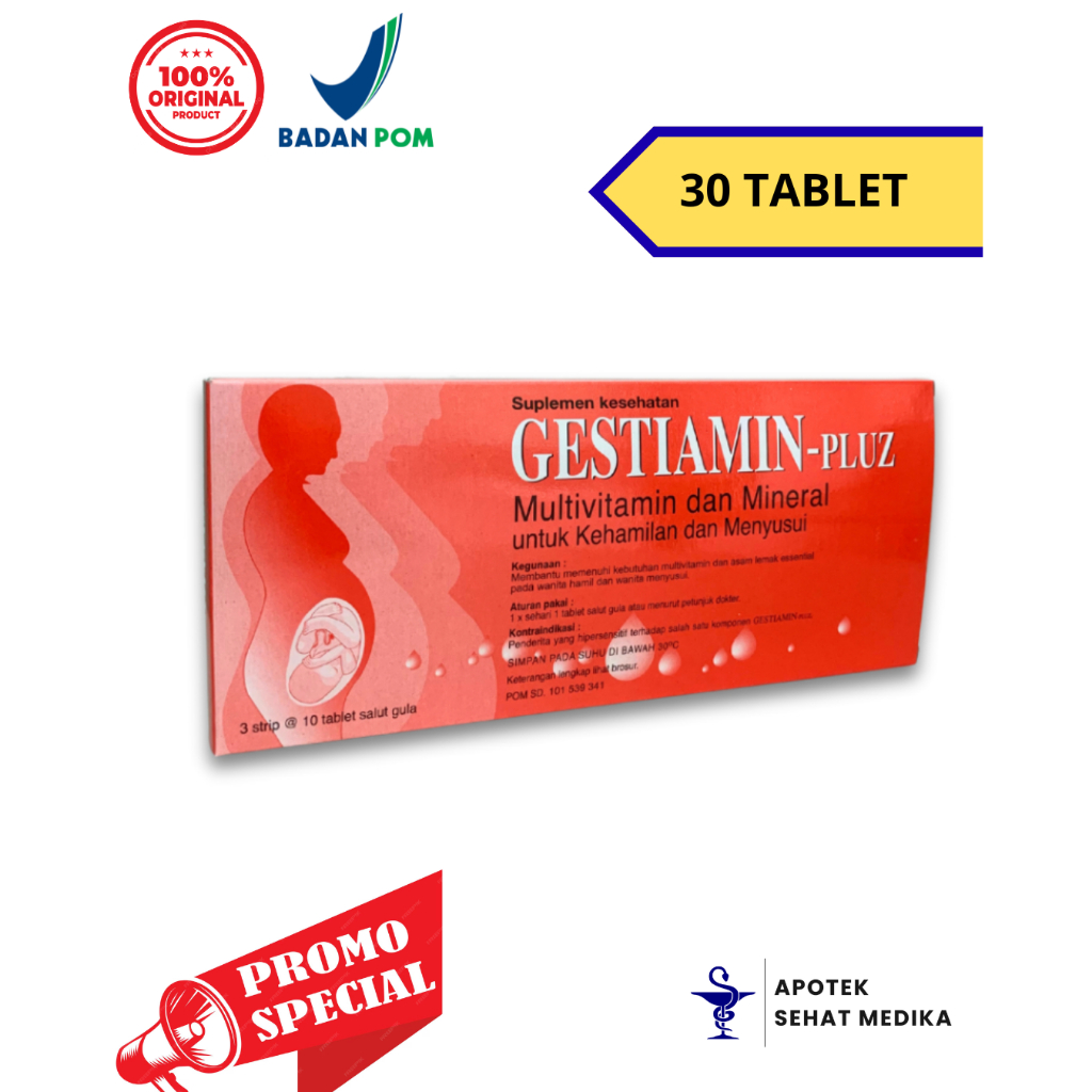Gestiamin Pluz 30 Tablet Multivitamin Untuk Kehamilan (PROMO MURAH)