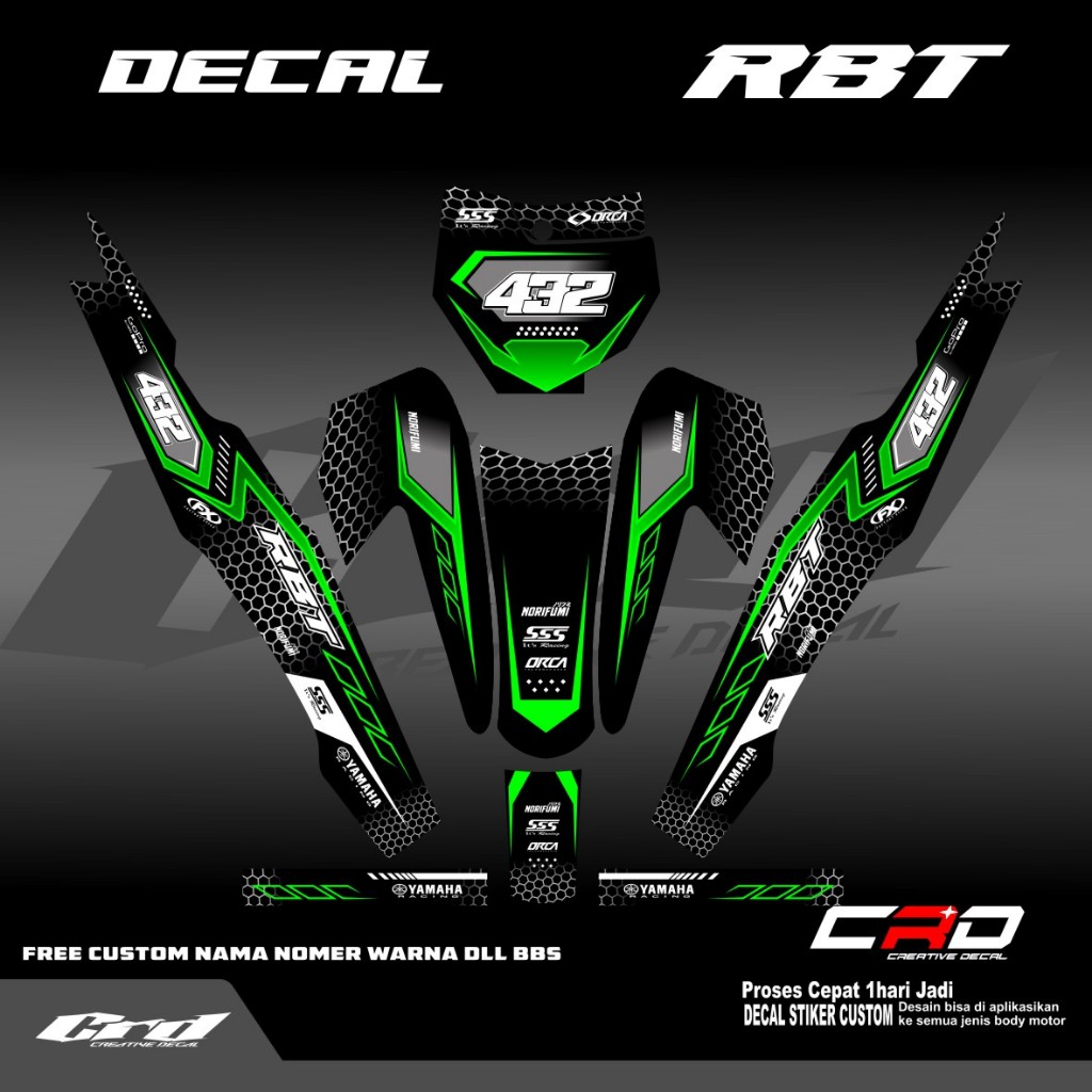 DECAL STIKER MOTOR RBT BODY VEGA R NEW , REVO ABSOLUTE, JUPITER DECAL RBT BISA REQUEST BODY