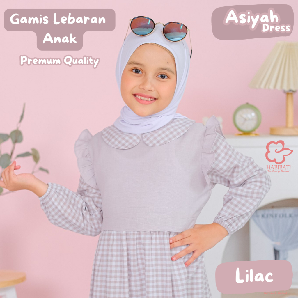 HABIBATI | GAMIS ANAK PEREMPUAN ASIYAH DRESS LILAC Seragam  Gamis Anak