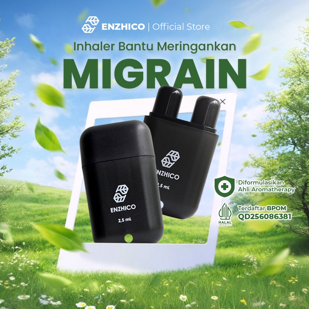 ENZHICO ZHITHERA Inhaler Migrain Aromaterapi Atasi Sakit Kepala Cluster Pemicu Aura Sakit Kepala Ser