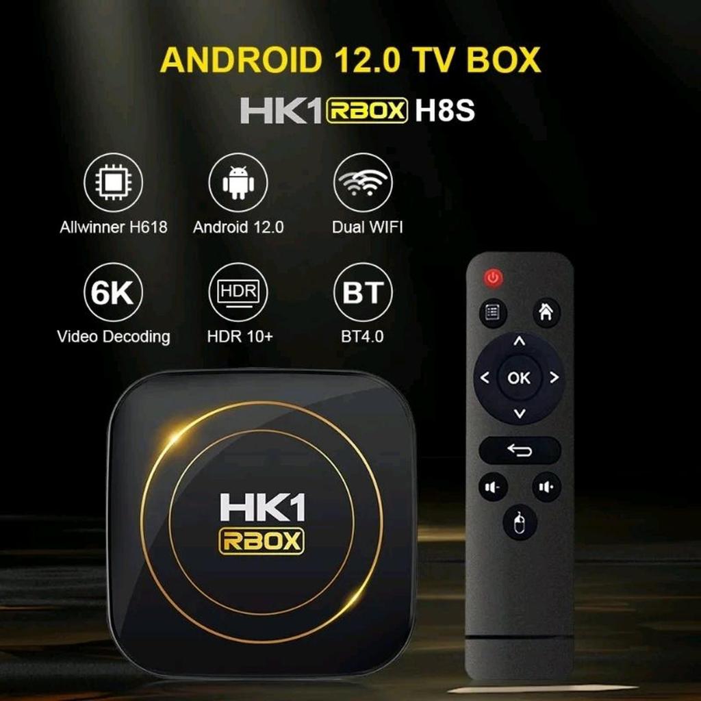Android TV HK1 RBOX H8S 4GB+32GB | 4GB+64GB Android 12 TV BOX 2,4+5G Wifi Bluetooth 4.0 media player