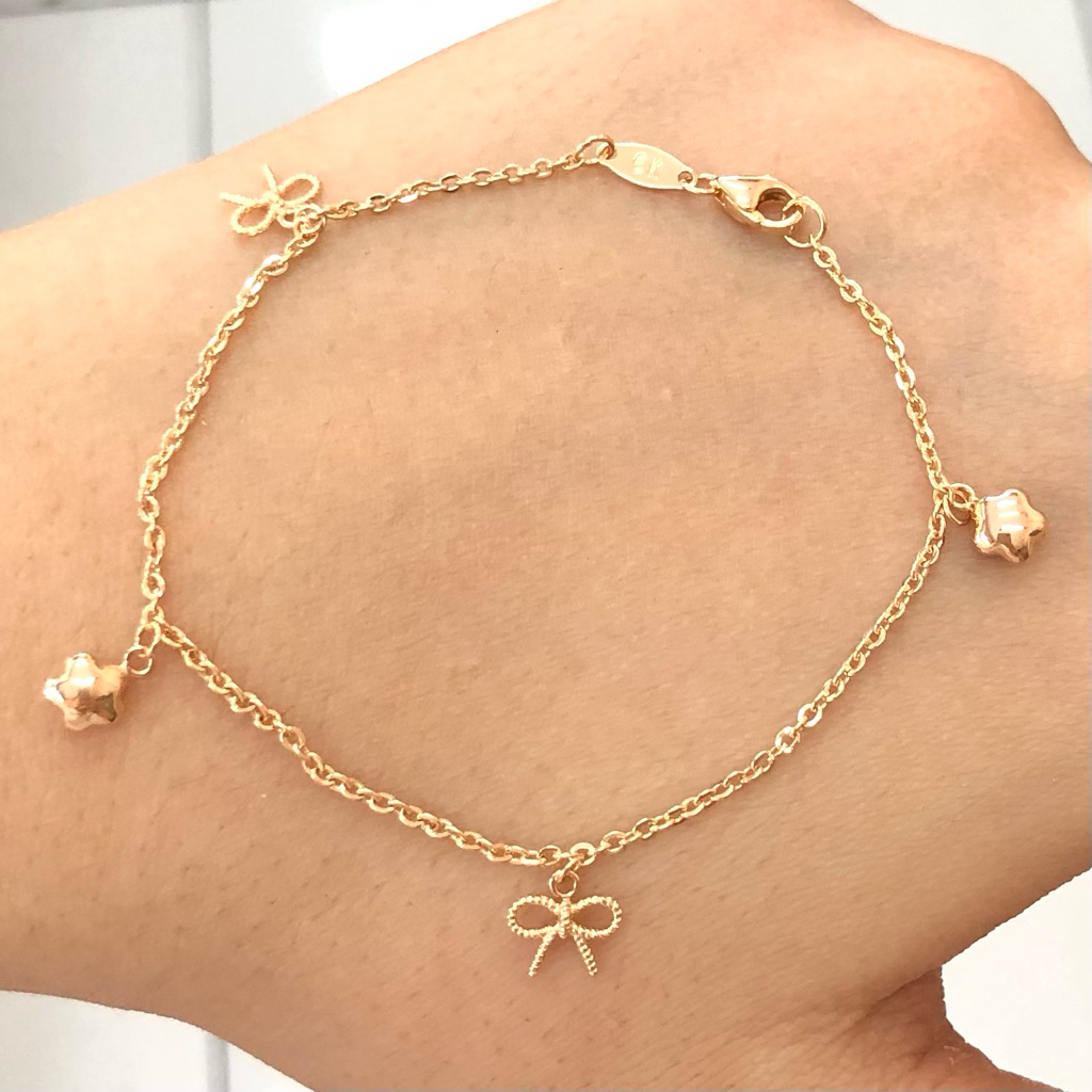 EV4- GELANG PITA BUNGA UBS 1.02GR KADAR 300 PANJANG 17CM RIBBON