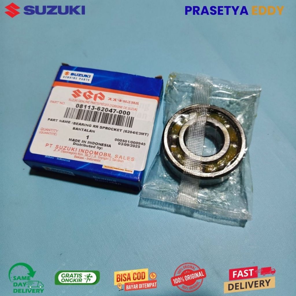 BEARING 6204 UNIVERSAL ORIGINAL SUZUKI ORIGINAL SGP 08113-62047-000