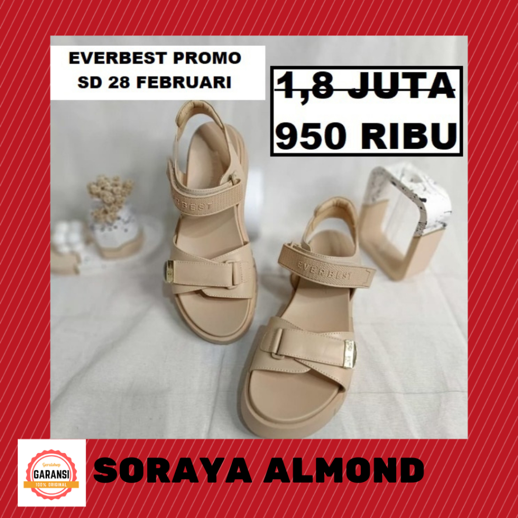 Sandal wedges wanita EVERBEST SORAYA SALE 100% ORIGINAL