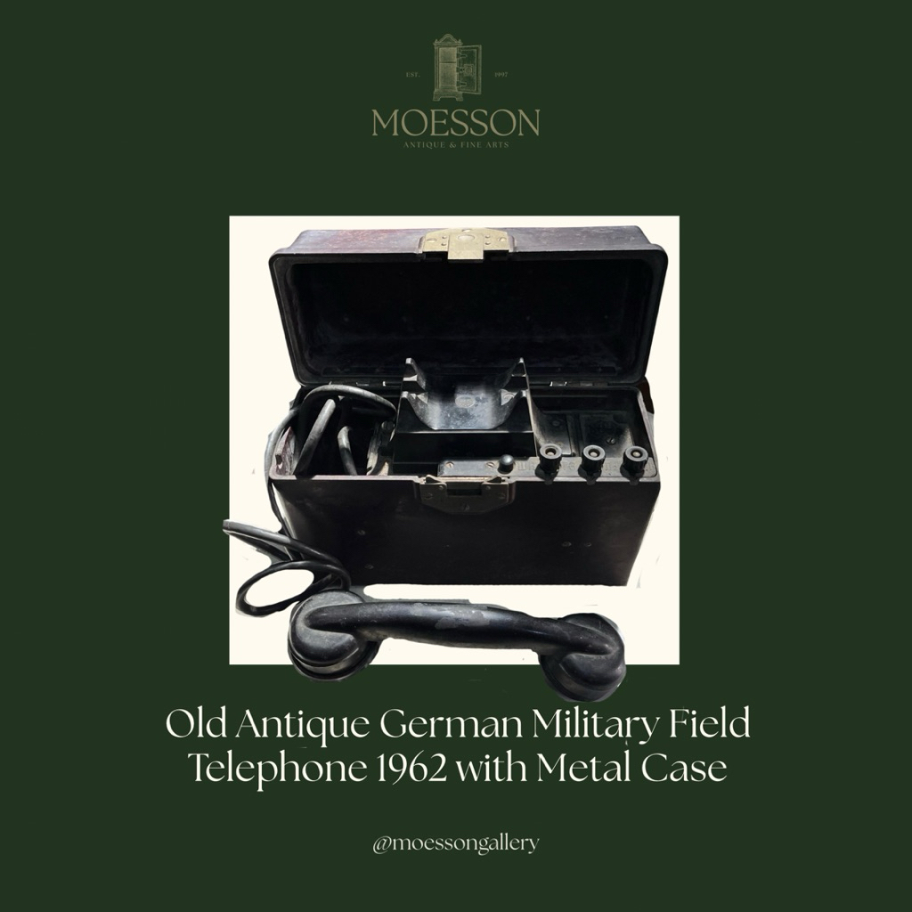 Telepon Lapangan Militer Jerman Antik Tahun 1962 dengan Kotak Logam