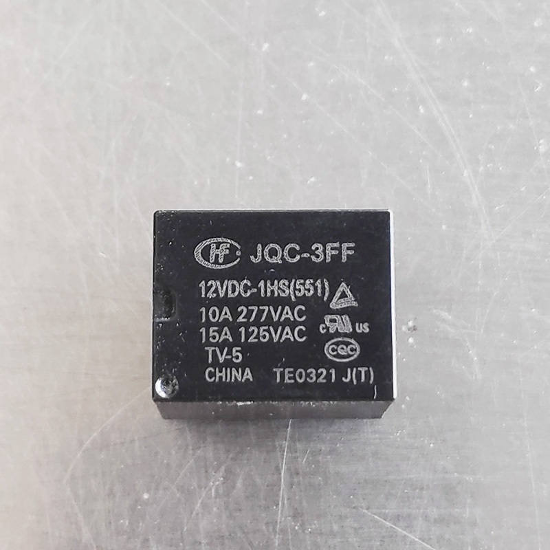 RELAY DC 12V 4PIN 10A 277VAC JQC-3FF/012VDC-1HS(551) SUBMINIATURE POWER RELAYS JQC-3FF-012-1HS(551)