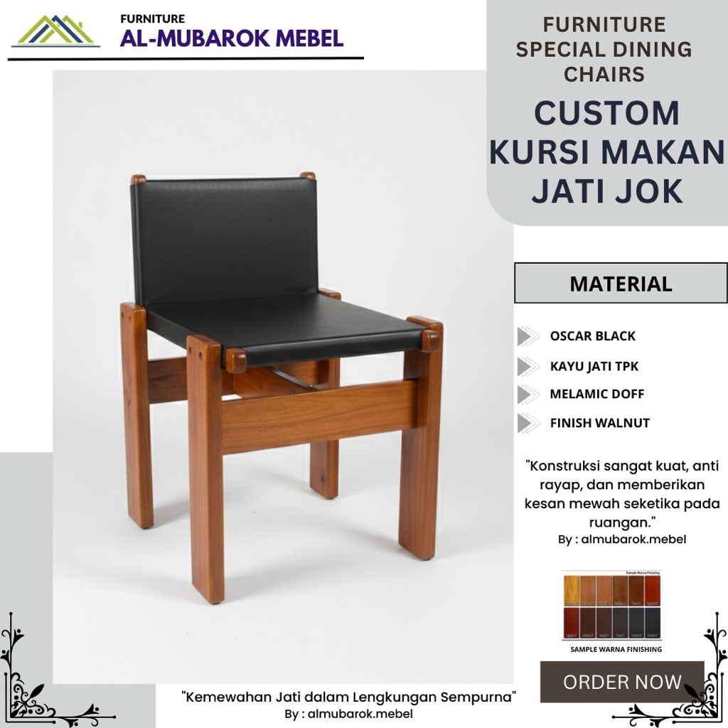 Kursi Cafe Premium // Kursi Cafe Jati Minimalis // Kursi Cafe Jok Kain Oscar