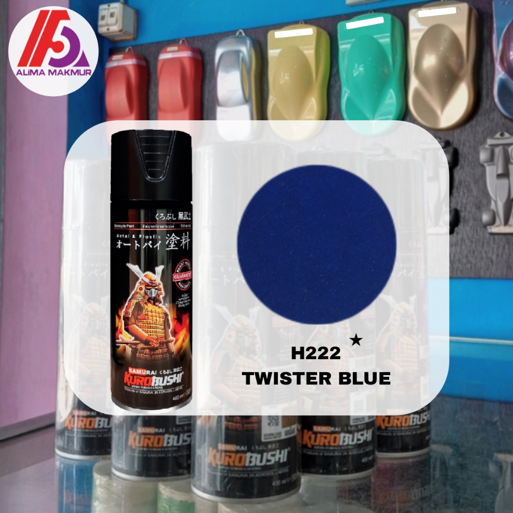 Samurai H222 Twister Blue 400ml / Pilok Twister Blue Samurai / Cat Semprot Biru / Pilok Motor Biru