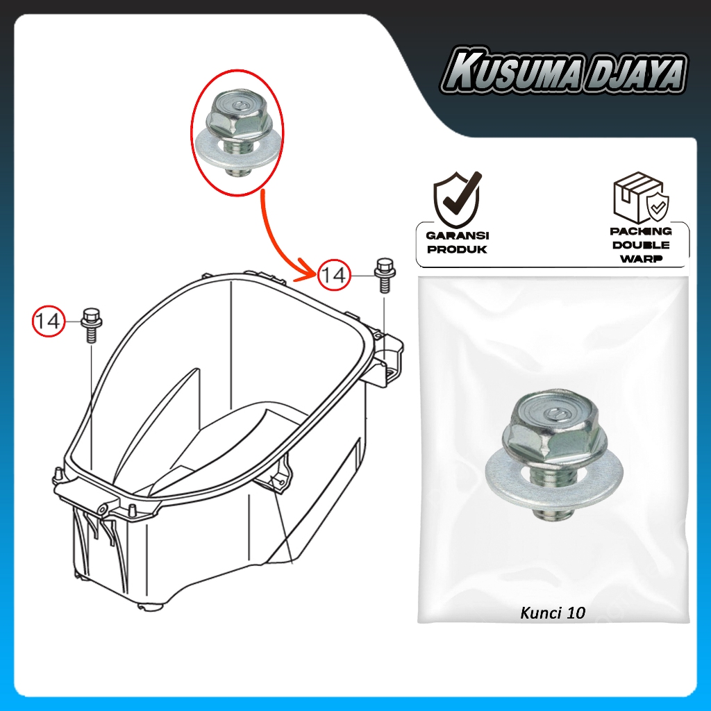 BAUD BAUT 6X12 BOX BAGASI BEAT SCOOPY VARIO 110 FI 2012 - 2014 SATUAN