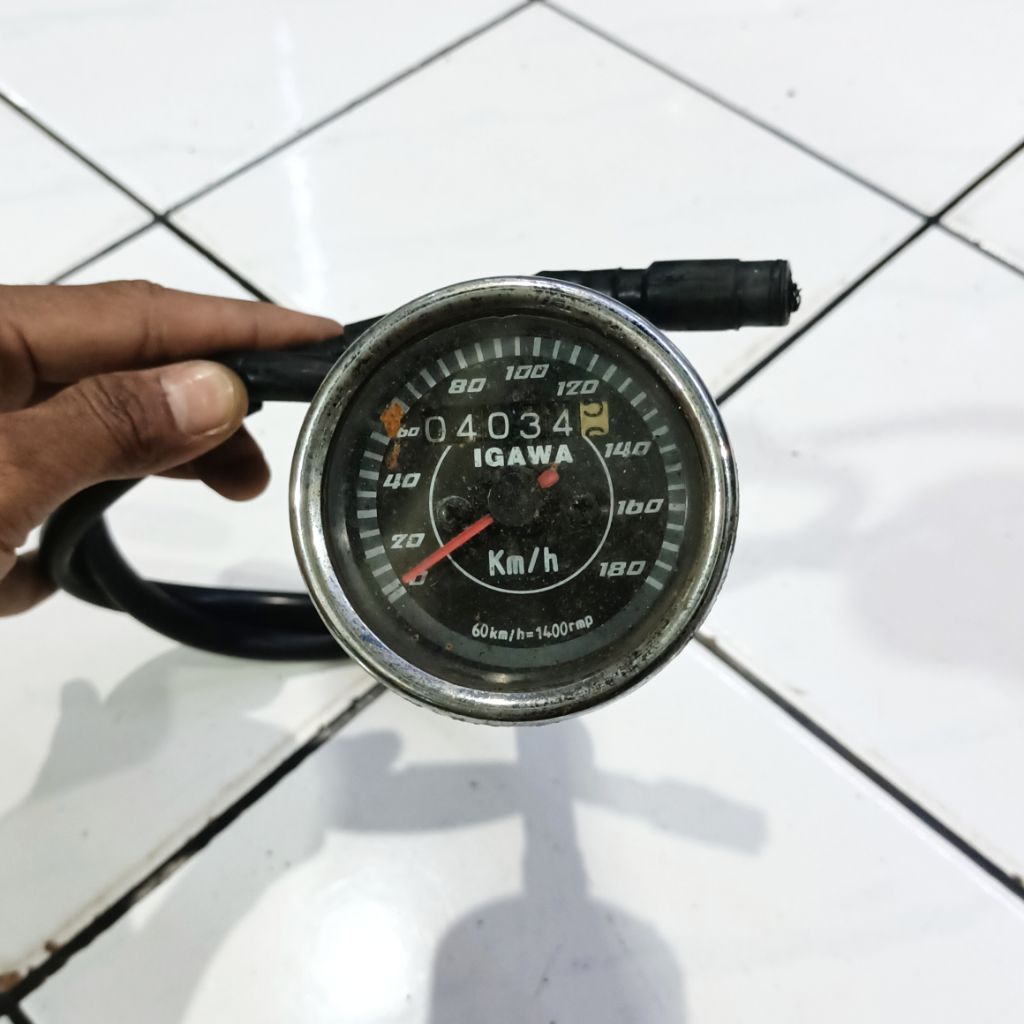 Speedometer Bulat Igawa Amper Kilometer Rpm Manual Rpm Digital Second Copotan
