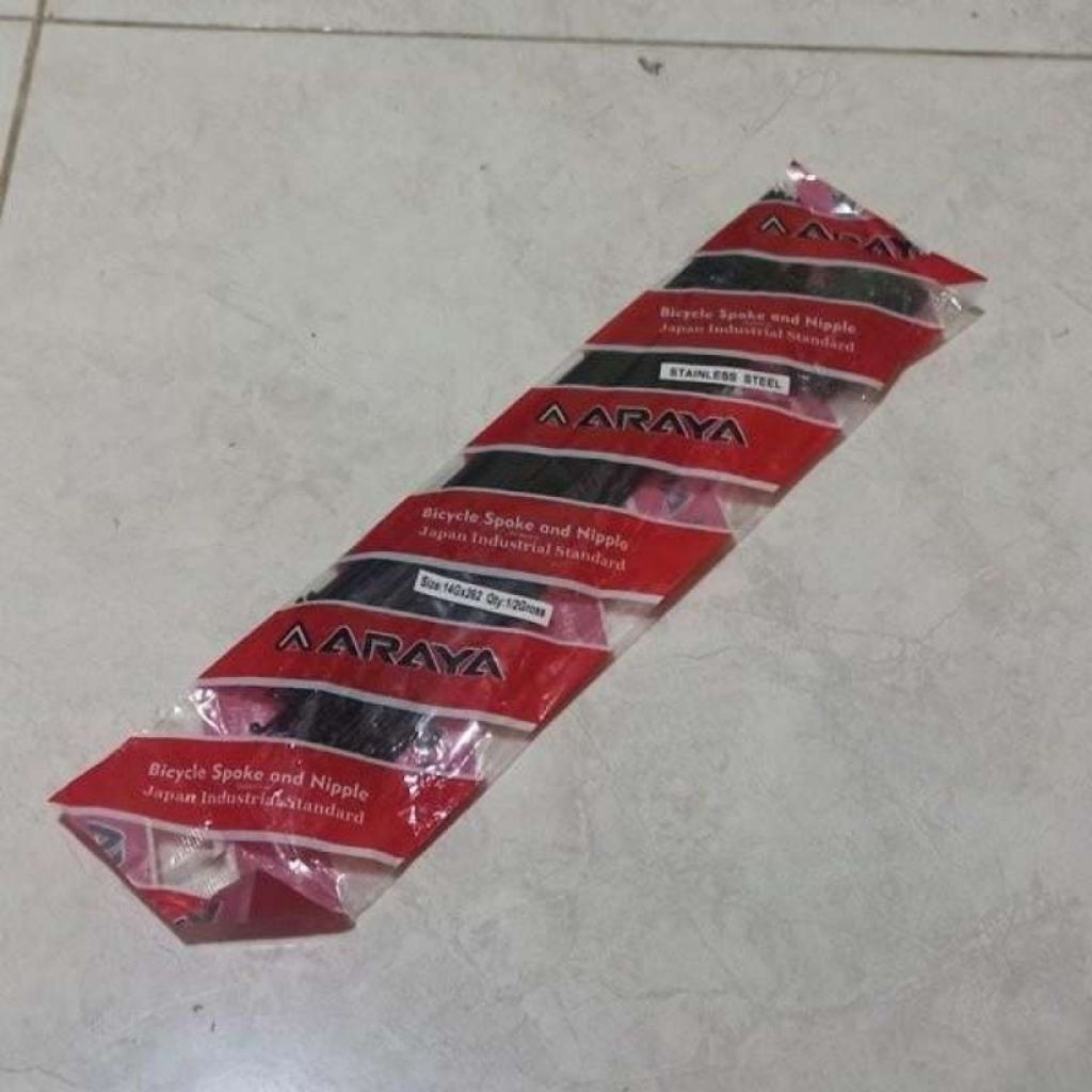 Ruji atau jari jari sepeda ukuran 27.5 araya hitam stenlis 72pcs