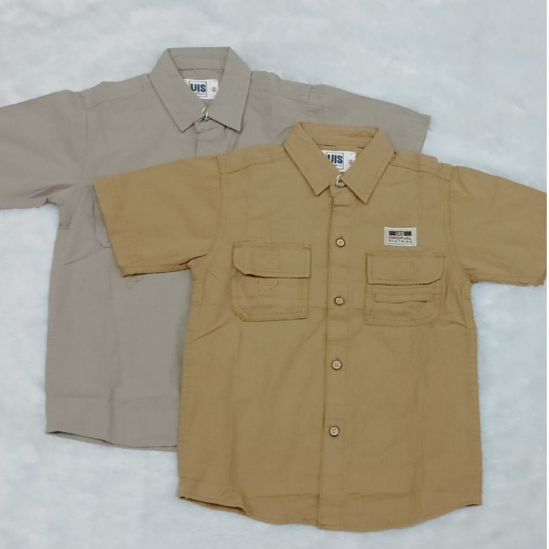 Uis Kids Kemeja Lengan Pendek Anak Laki-Laki Bahan Katun Bordir Uis Original Clothing Terbaru