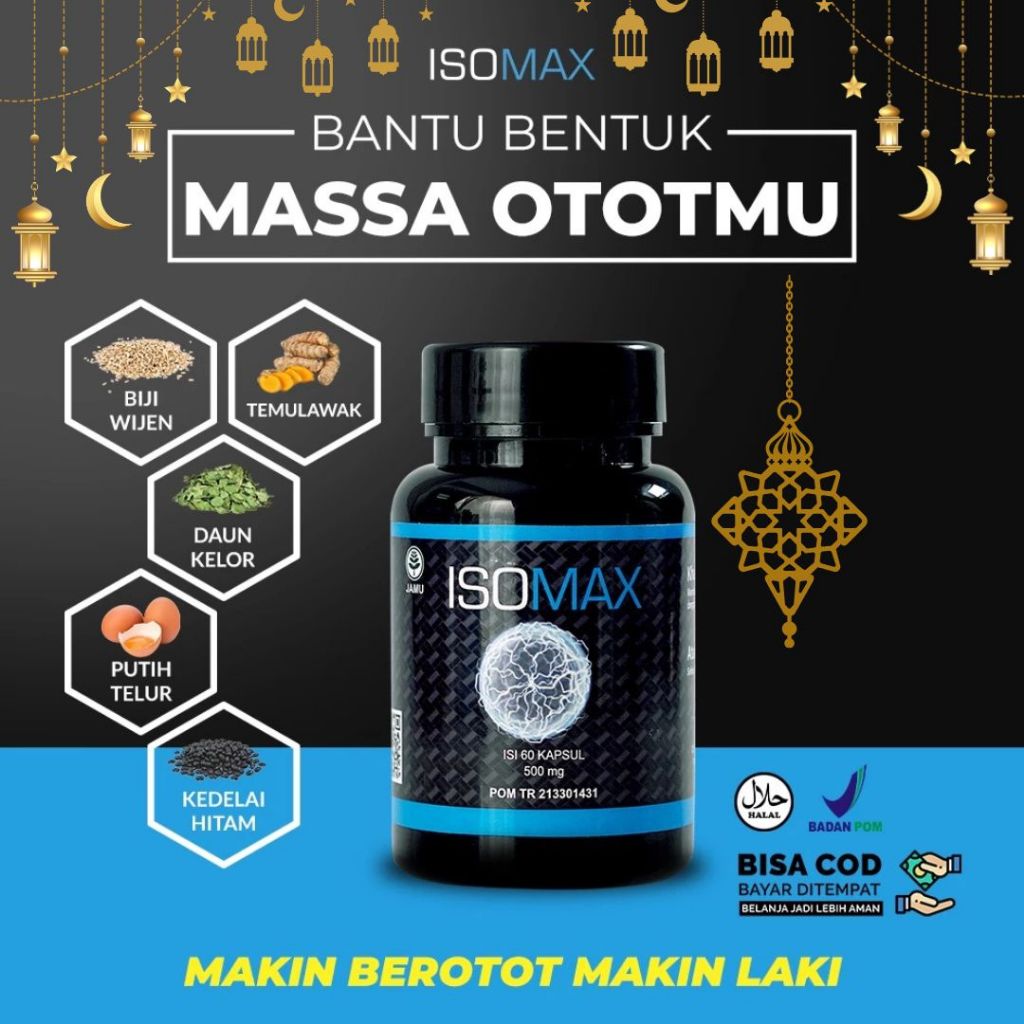 ISOMAX Suplemen  Penambah Massa Otot Kapsul Pembentuk Otot Perut Tangan Dada Bisep Pria Wanita  BPOM