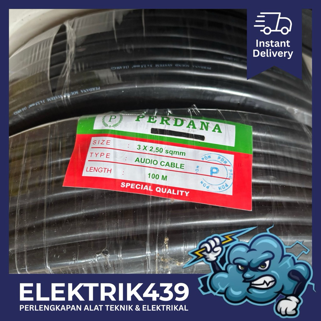 Perdana 3 x 2.5mm NYYHY Kabel Listrik Hitam Kabel Listrik Serabut Hitam NYYHY 3 x 2.5 3 x 2,5 3x2,5 